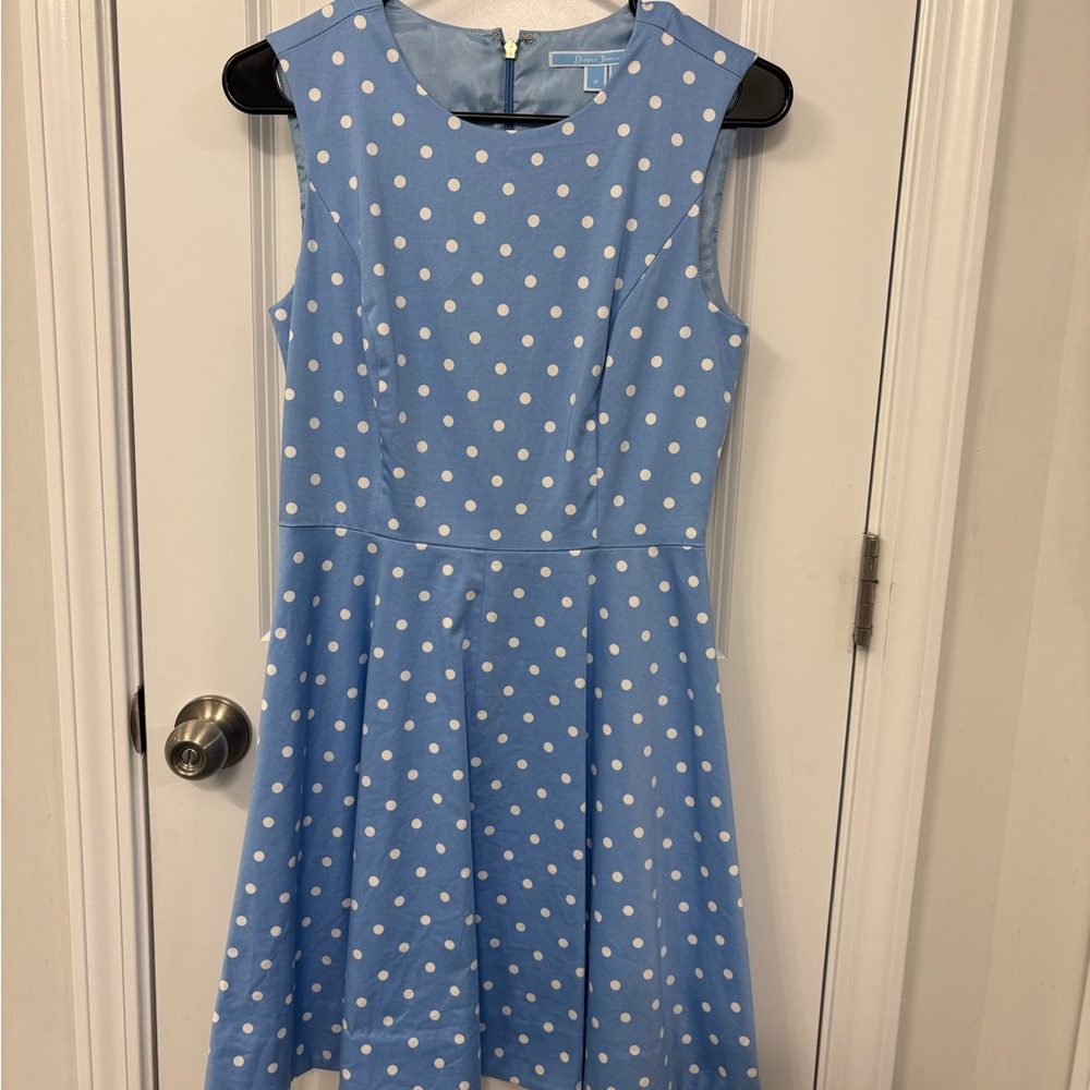 Draper James Light Blue Dress with White Dots